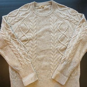 Madewell Donegal Cable Knit Fisherman Sweater